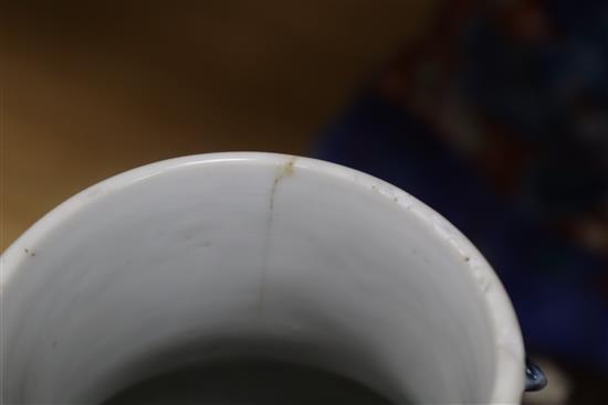 A Japanese dish by Fukugawa and a Chinese blue and white vase and cover